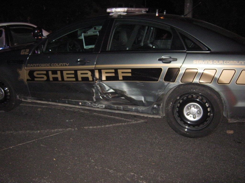 sheriff"s office squad car was damaged in a high-speed chase