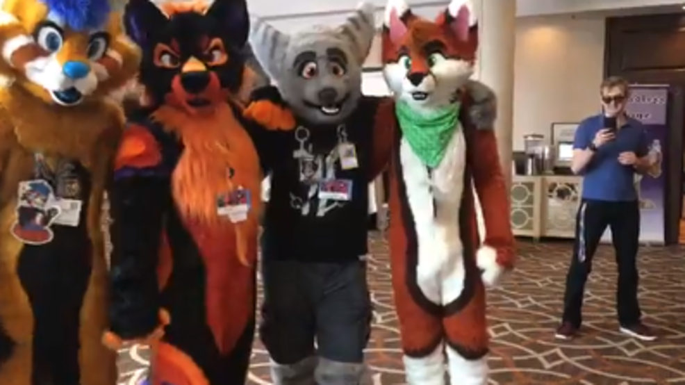 Hundreds dress in colorful costumes for furries convention held in