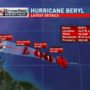 Beryl becomes a hurricane overnight, continues on westward track