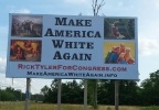 The billboard of a Tennessee restaurant owner running for Congress reading "Make America White Again" has drawn criticism from Polk County residents. (Rick Tyler) Polk billboard original by Rick Tyler.jpg