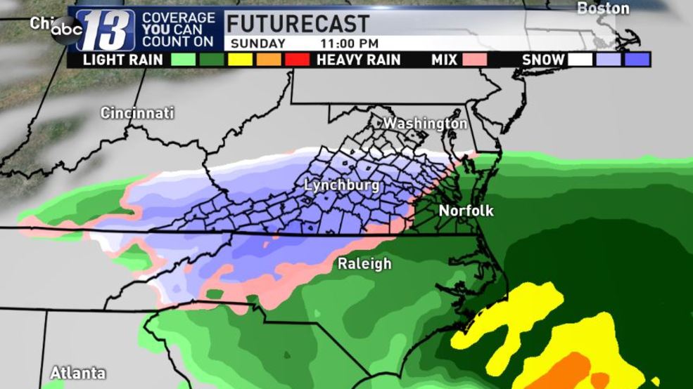 Winter storm will drop more than 12" of snow across Virginia WSET