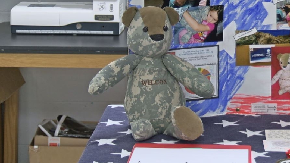 teddy bears made from military uniforms