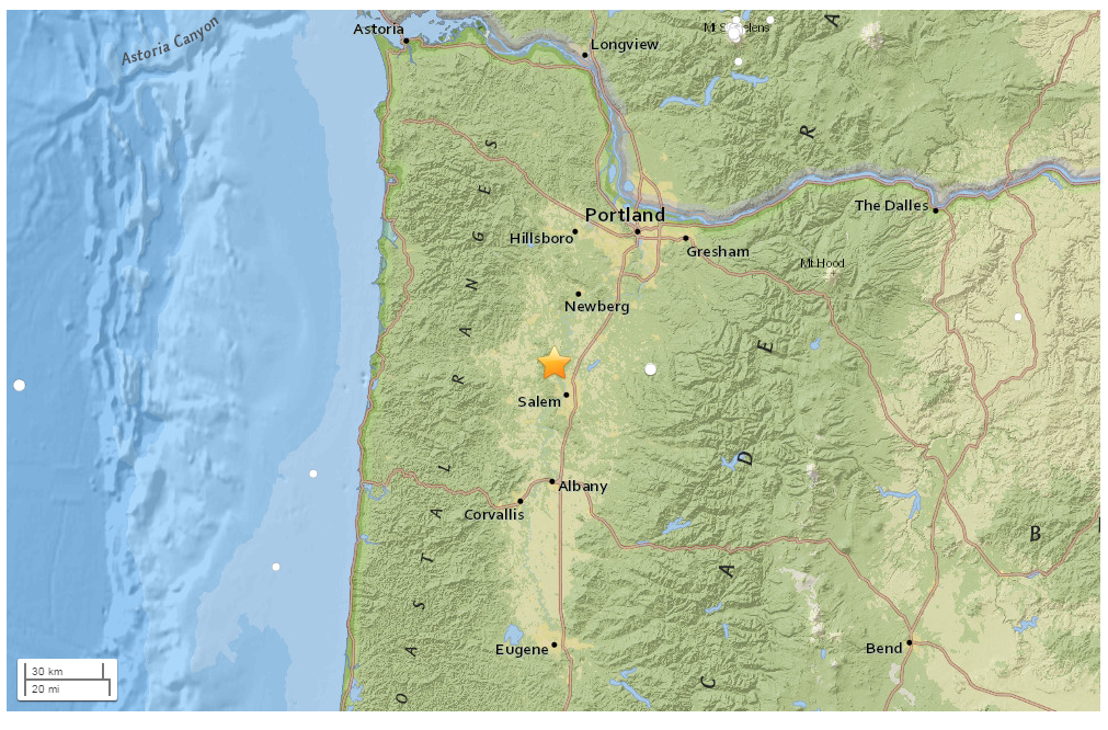 Magnitude 3 quake registers in Oregon near Keizer KVAL