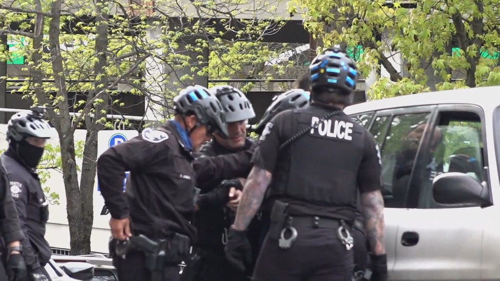 Seattle police during May Day ftp3 protest arrest tactic 11pm pkg joel smp_frame_423.jpg